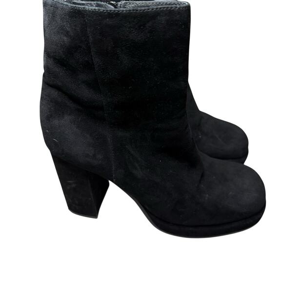 Jeffrey Campbell Retro Boho Funky Black Suede Platform 4” Heel Booties 8.5 - Picture 10 of 13
